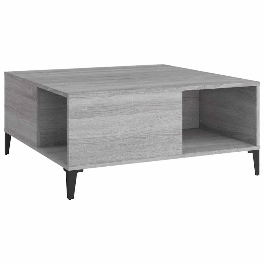 Table basse sonoma gris 80x80x36,5 cm bois d'ingénierie - 2