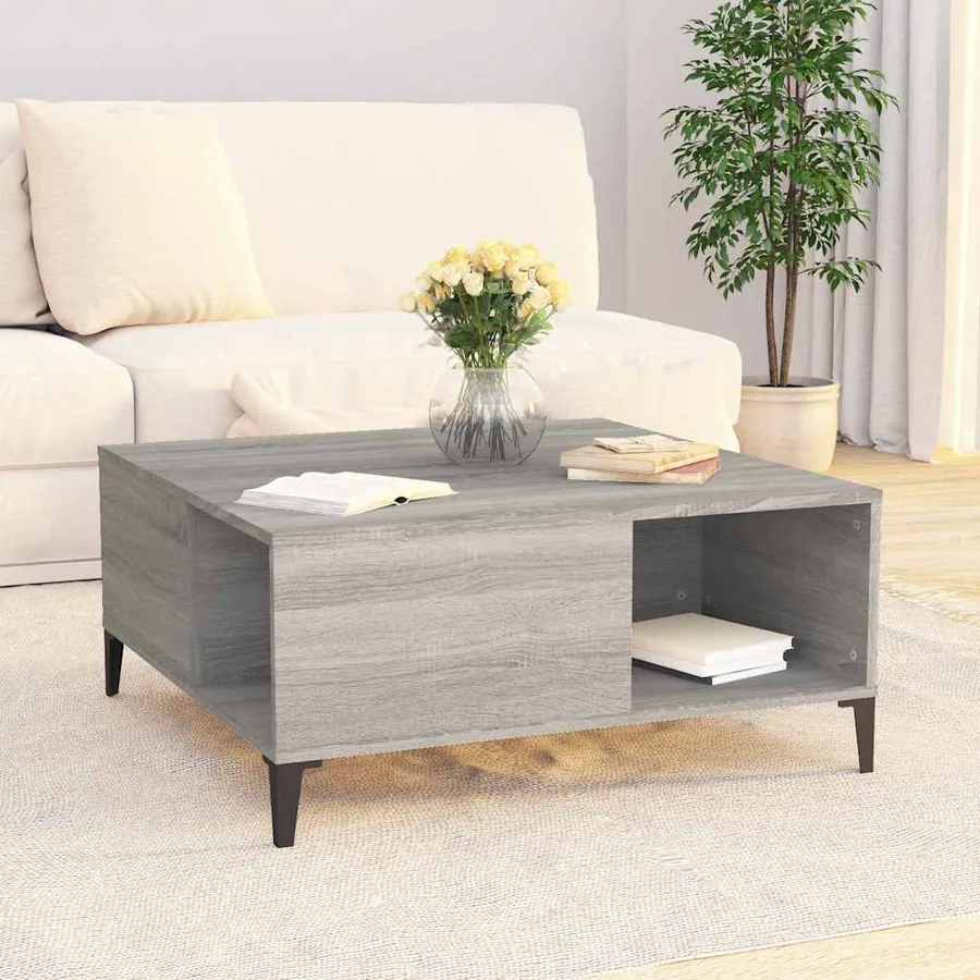 Table basse sonoma gris 80x80x36,5 cm bois d'ingénierie - 3