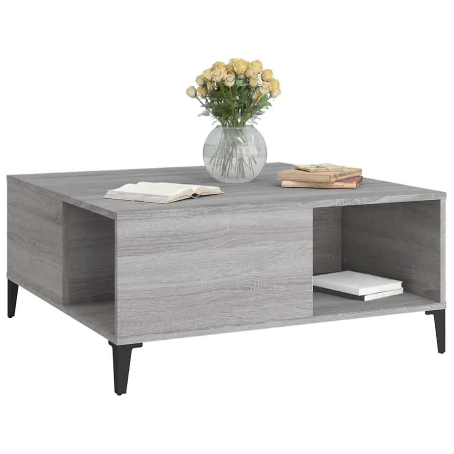 Table basse sonoma gris 80x80x36,5 cm bois d'ingénierie - 4
