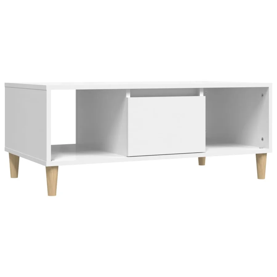 Table basse Blanc 90x50x36,5 cm Bois d'ingénierie - 2