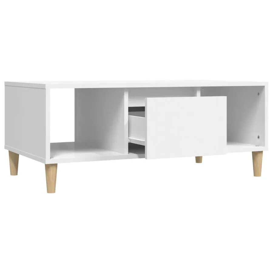 Table basse Blanc 90x50x36,5 cm Bois d'ingénierie - 6