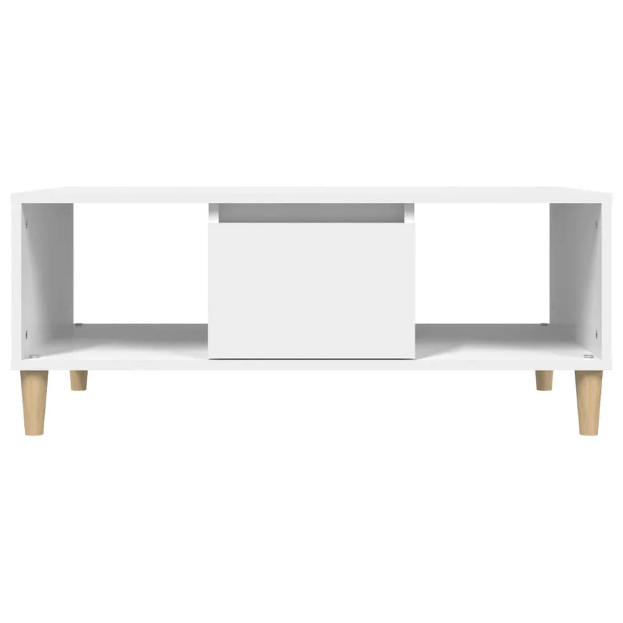 Table basse Blanc 90x50x36,5 cm Bois d'ingénierie - 7