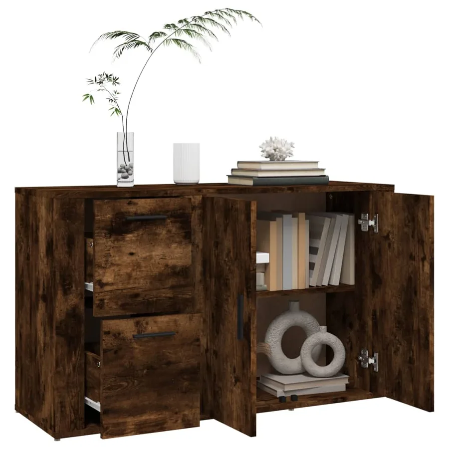 Buffet Chêne fumé 100x33x59,5 cm Bois d'ingénierie - 5