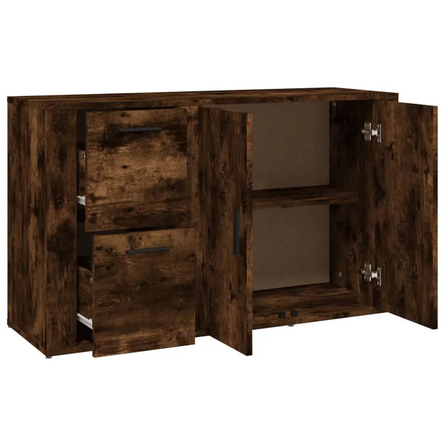 Buffet Chêne fumé 100x33x59,5 cm Bois d'ingénierie - 8