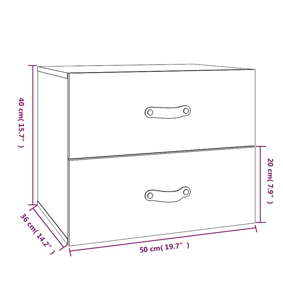Tables de chevet murales 2 pcs 50x36x40 cm - 9