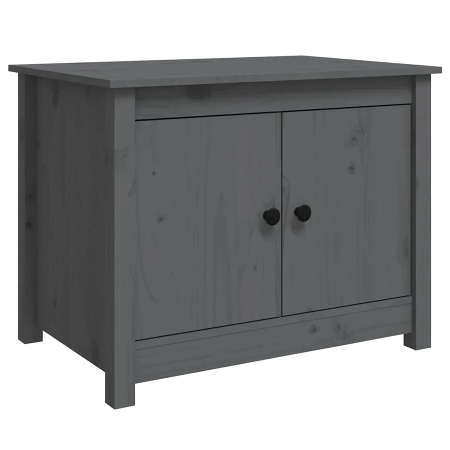 Table basse Gris 71x49x55 cm Bois massif de pin - 2