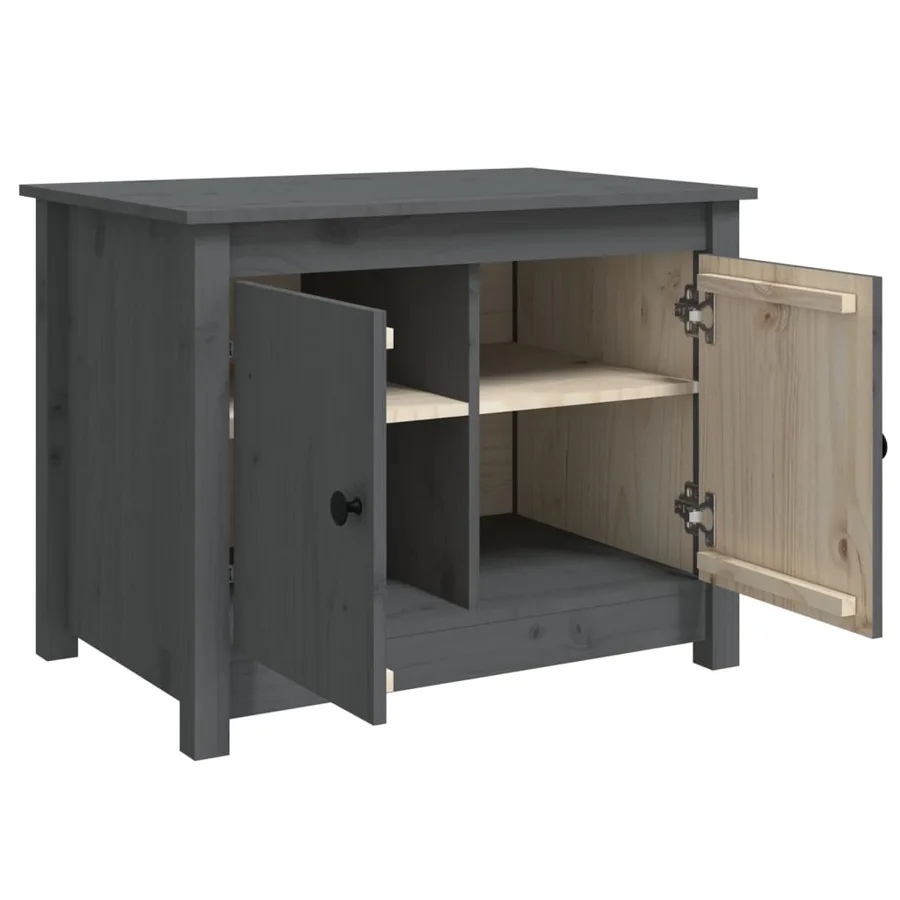 Table basse Gris 71x49x55 cm Bois massif de pin - 7