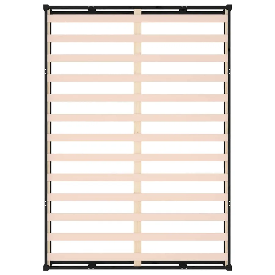 Cadre de lit sans matelas noir 140x190 cm bois massif - 6