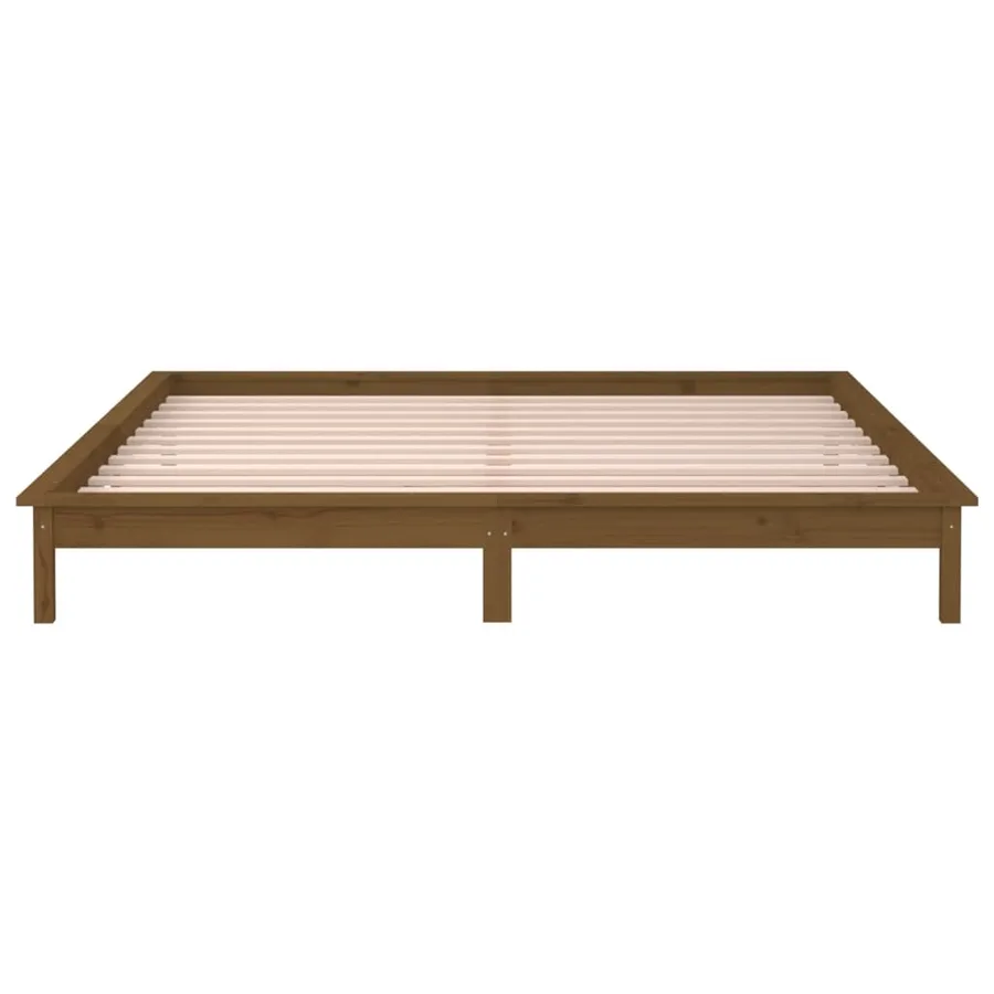 Cadre de lit à LED sans matelas 120x190 cm bois massif - 7