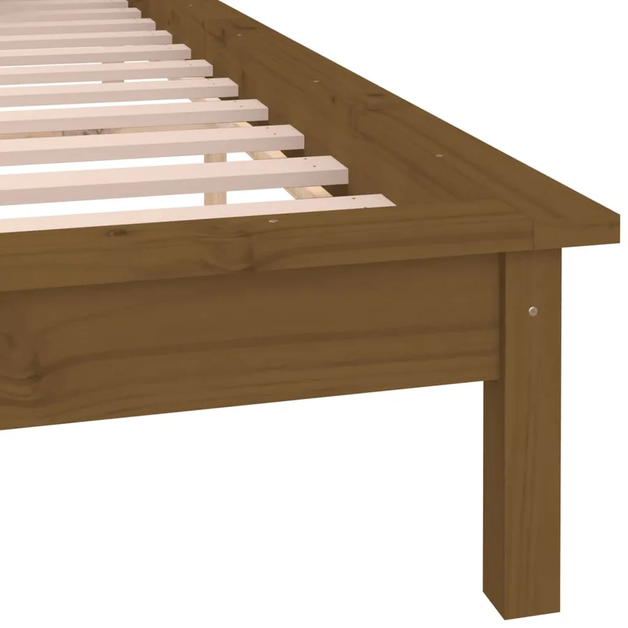 Cadre de lit à LED sans matelas 120x190 cm bois massif - 9