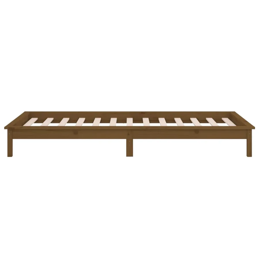 Cadre de lit à LED sans matelas 90x200 cm bois massif - 8