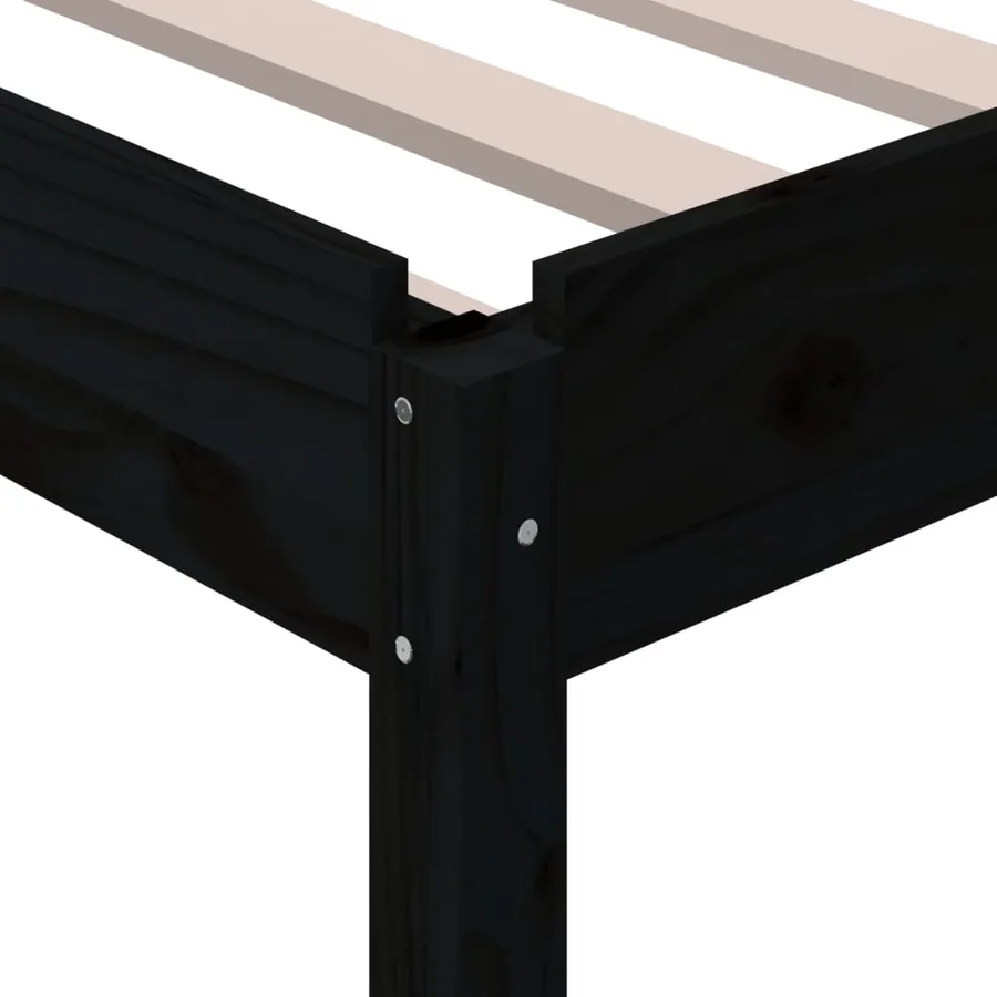 Lit empilable sans matelas noir 75x190 cm bois de pin massif - 10