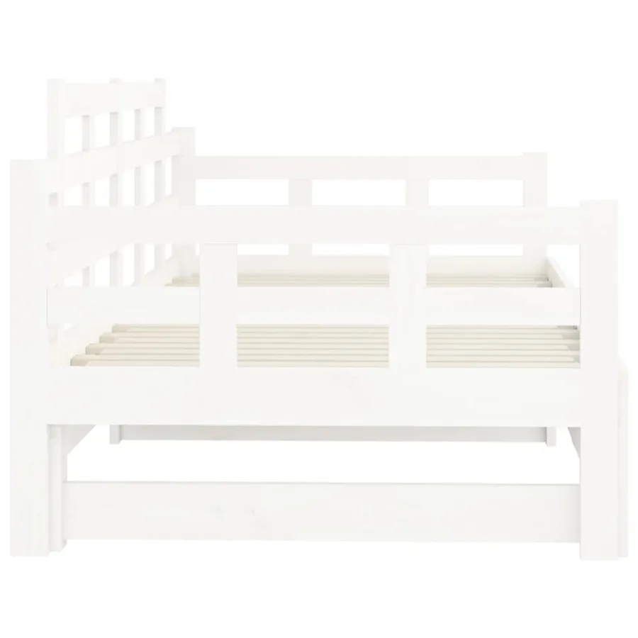 Lit coulissant sans matelas blanc 2x(90x200) cm - 11