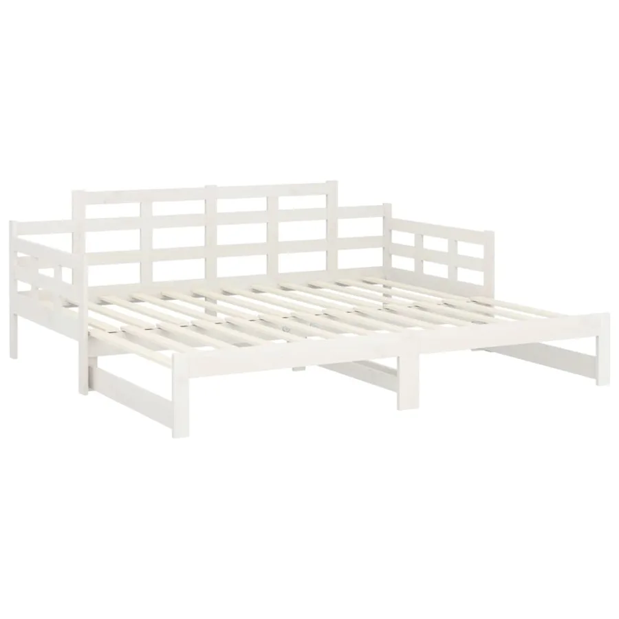 Lit coulissant sans matelas blanc 2x(90x200) cm - 9