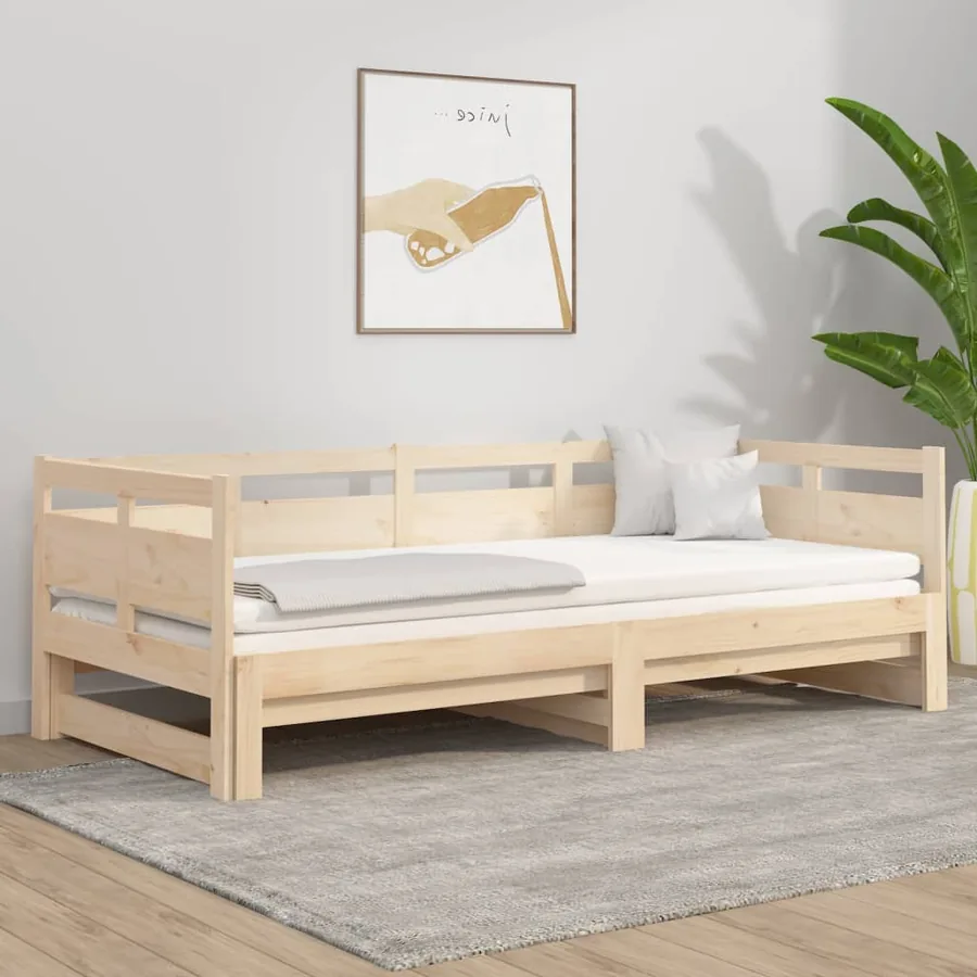 Lit coulissant sans matelas bois de pin solide 2x(80x200) cm