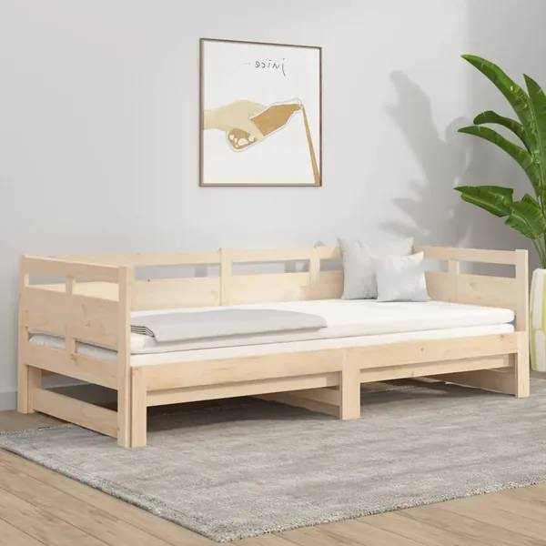 Lit coulissant sans matelas bois de pin solide 2x(80x200) cm