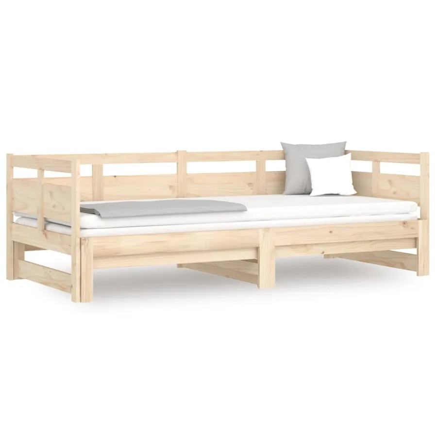 Lit coulissant sans matelas bois de pin solide 2x(80x200) cm - 2