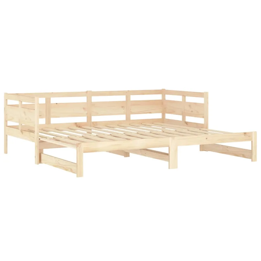 Lit coulissant sans matelas bois de pin solide 2x(80x200) cm - 9