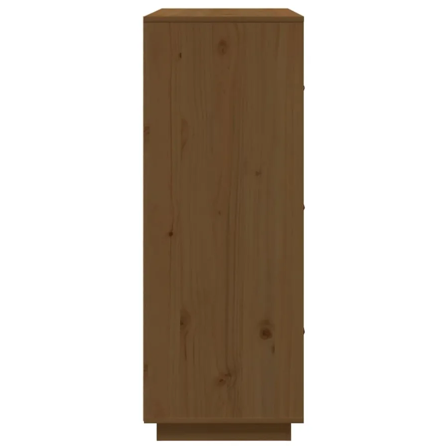 Buffet haut Marron miel 67x40x108,5 cm Bois massif de pin - 7