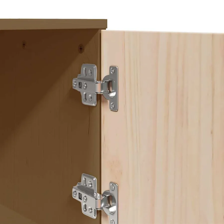 Buffet haut Marron miel 67x40x108,5 cm Bois massif de pin - 9