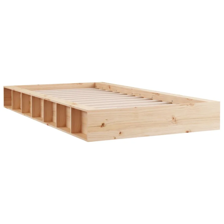 Cadre de lit sans matelas 75x190 cm bois massif - 3