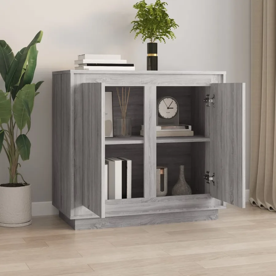 Buffet sonoma gris 80x34x75 cm bois d'ingénierie - 3