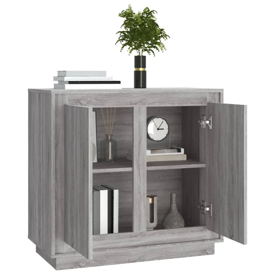 Buffet sonoma gris 80x34x75 cm bois d'ingénierie - 4