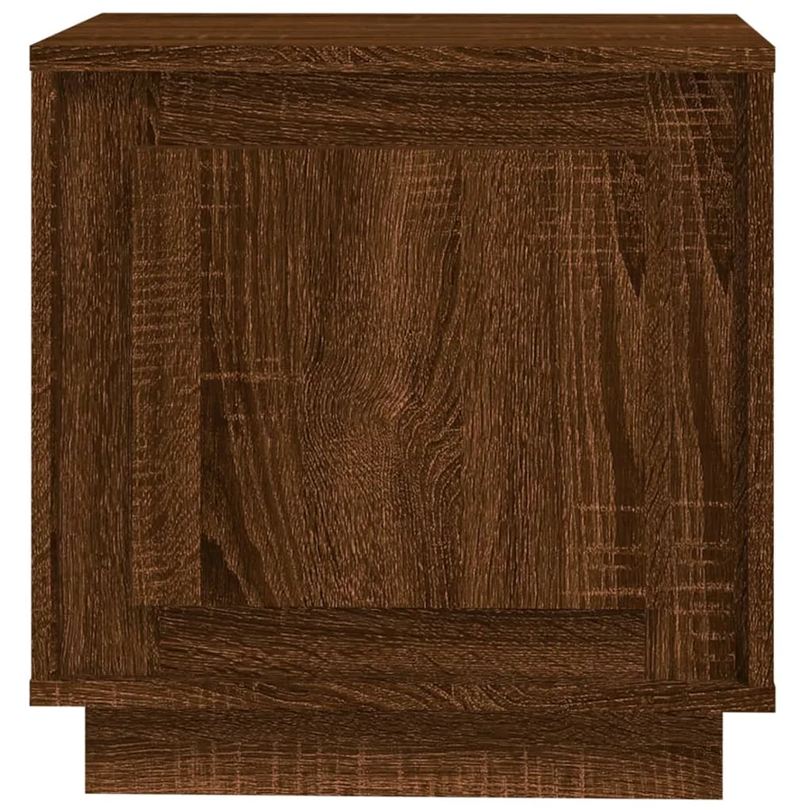 Table de chevet chêne marron 44x35x45 cm bois d'ingénierie - 7