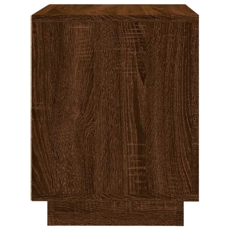 Table de chevet chêne marron 44x35x45 cm bois d'ingénierie - 8