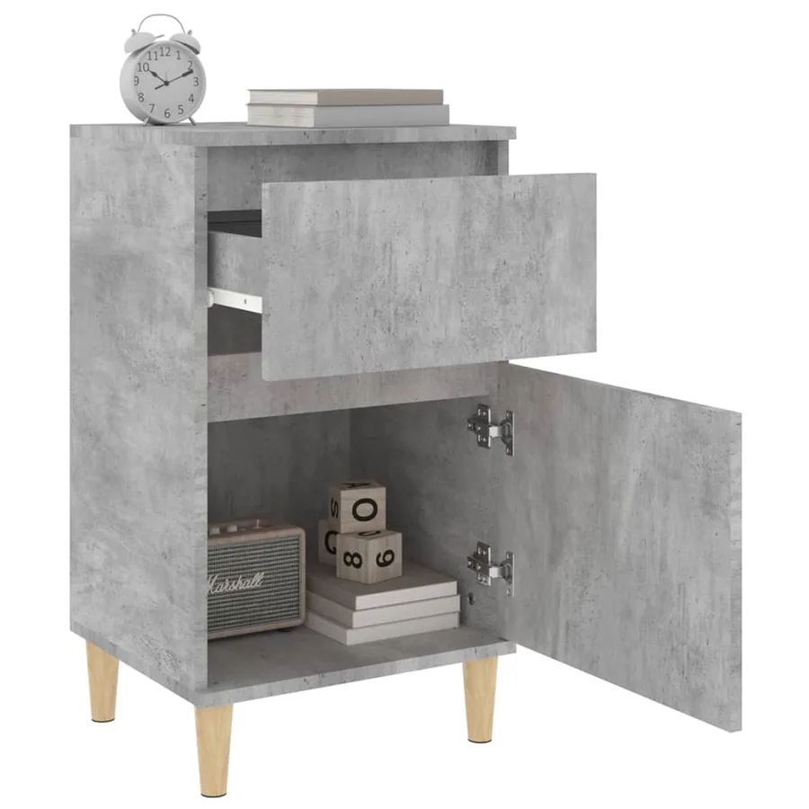 Table de chevet gris béton 40x35x70 cm - 5