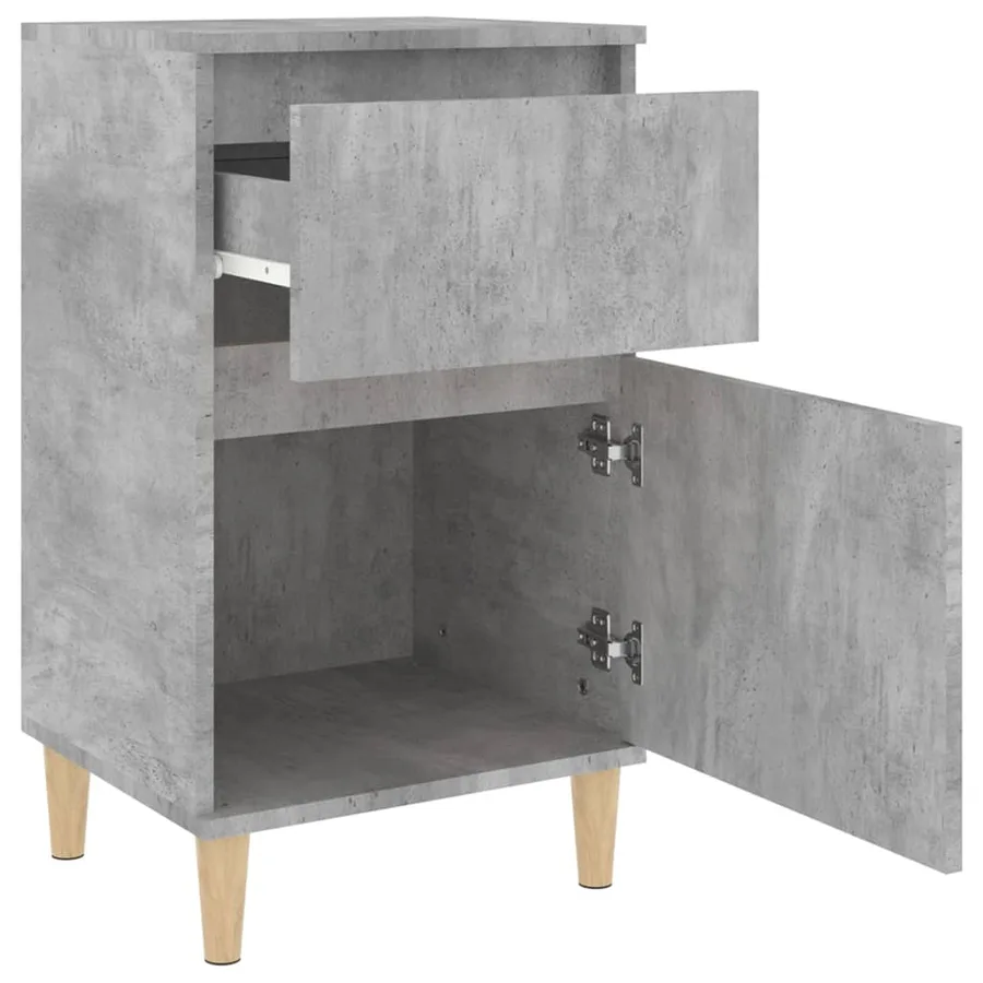Table de chevet gris béton 40x35x70 cm - 8