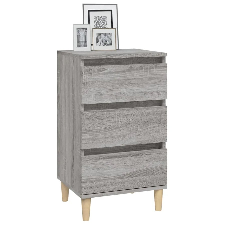 Table de chevet sonoma gris 40x35x70 cm bois d'ingénierie - 4