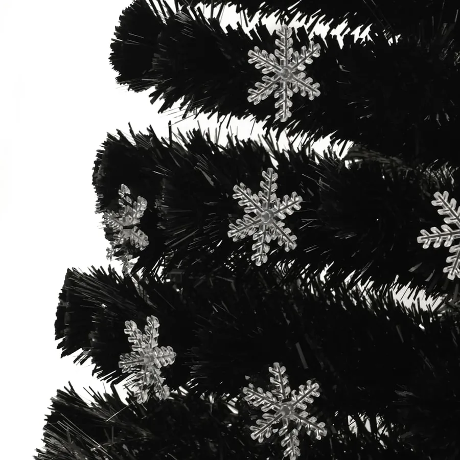 Sapin de Noël et flocons de neige LED Noir 150 cm Fibre optique - 5