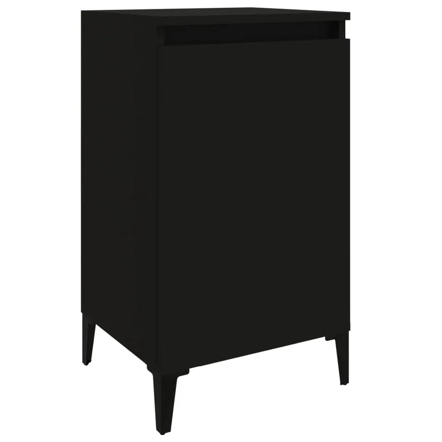 Tables de chevet 2 pcs noir 40x35x70 cm bois d'ingénierie - 5