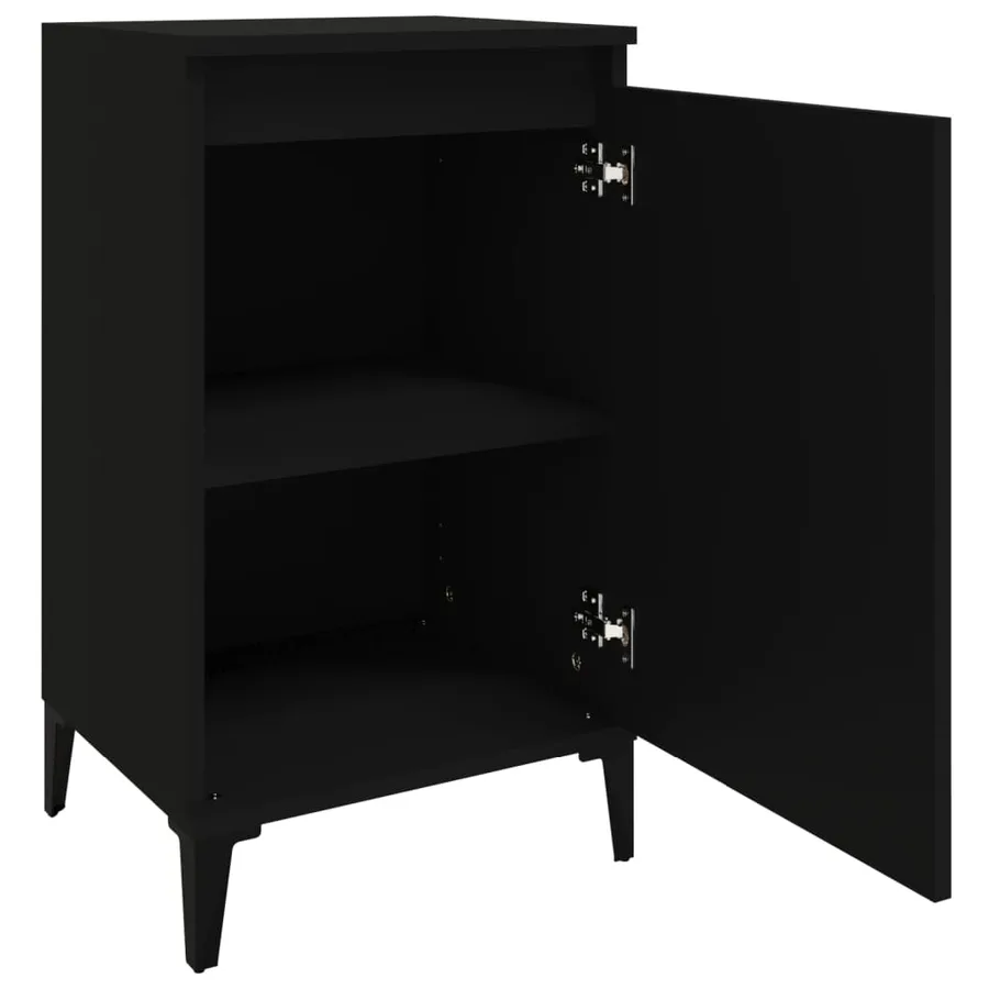 Tables de chevet 2 pcs noir 40x35x70 cm bois d'ingénierie - 6