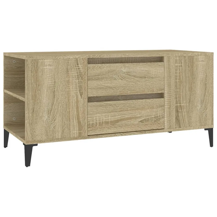 Meuble TV Chêne sonoma 102x44,5x50 cm Bois d'ingénierie - 2