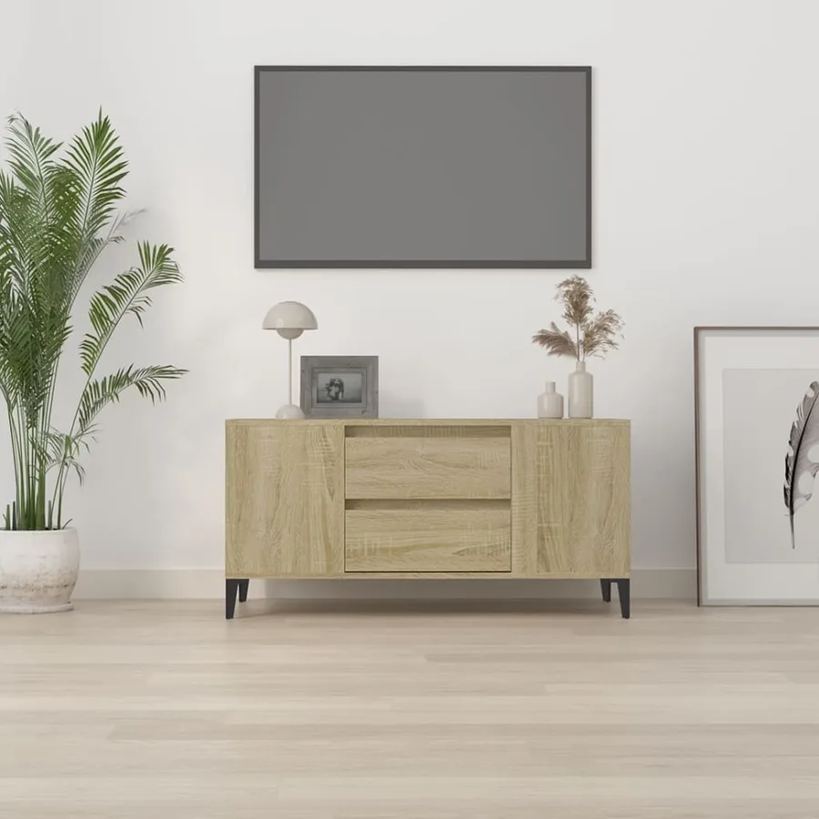 Meuble TV Chêne sonoma 102x44,5x50 cm Bois d'ingénierie - 3