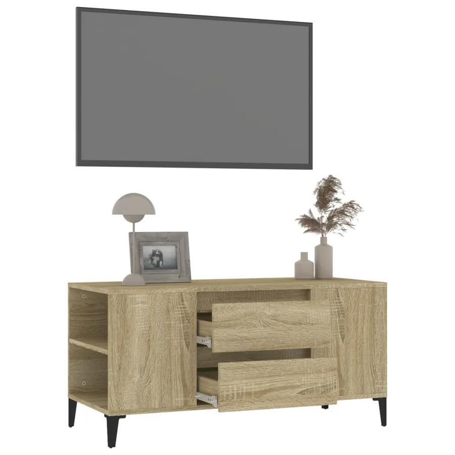 Meuble TV Chêne sonoma 102x44,5x50 cm Bois d'ingénierie - 5