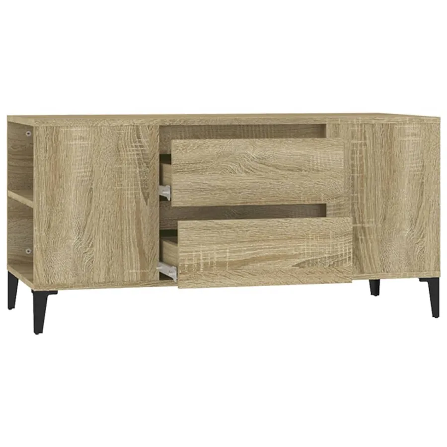 Meuble TV Chêne sonoma 102x44,5x50 cm Bois d'ingénierie - 7