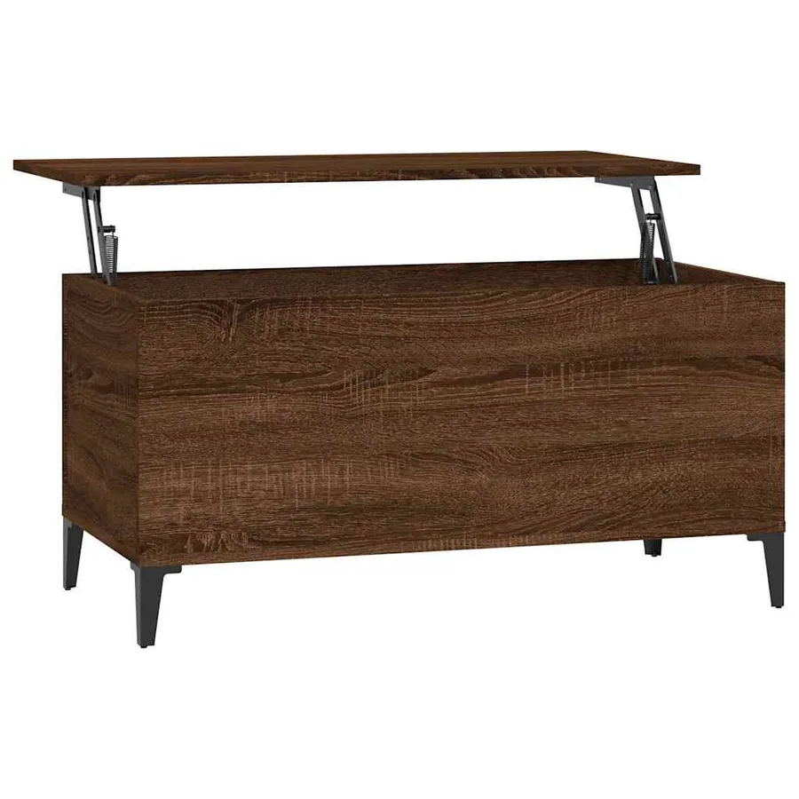 Table basse Chêne marron 90x44,5x45 cm Bois d'ingénierie - 2
