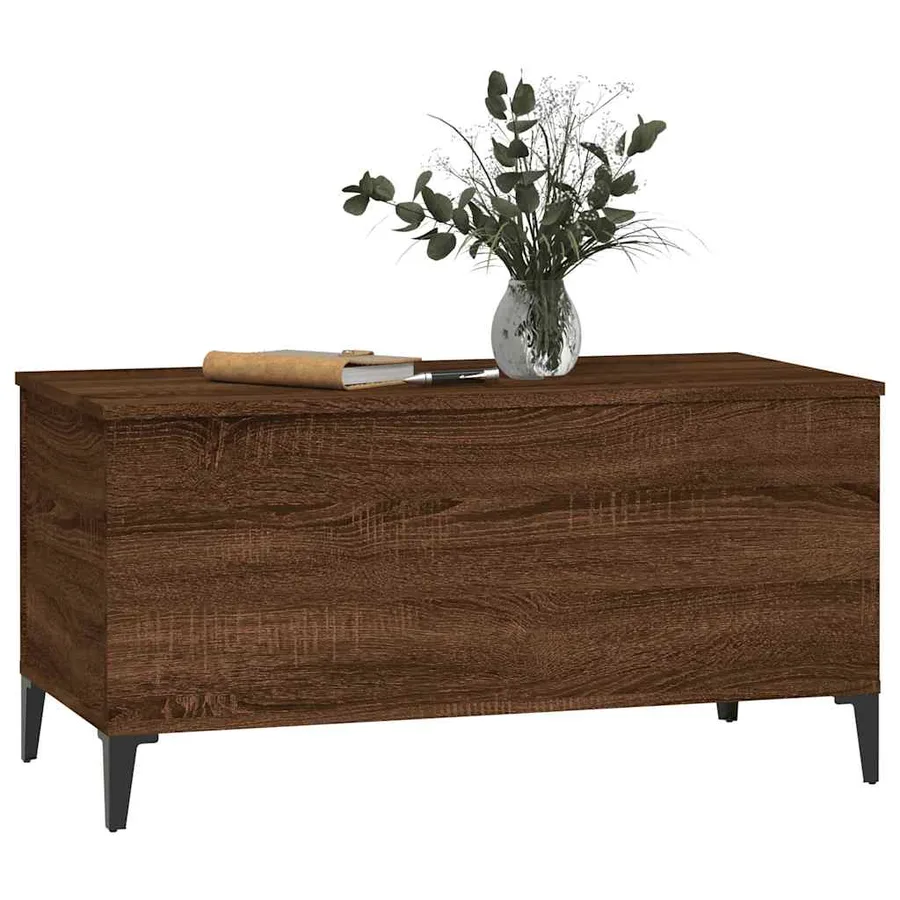Table basse Chêne marron 90x44,5x45 cm Bois d'ingénierie - 7