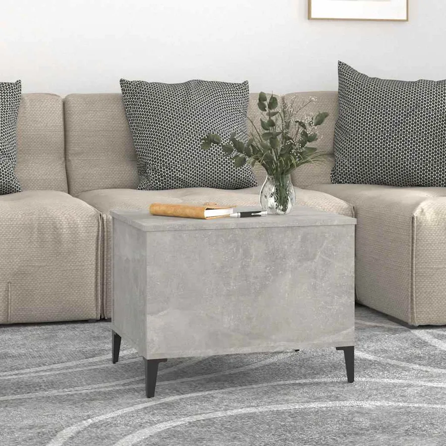 Table basse Gris béton 60x44,5x45 cm Bois d'ingénierie - 3