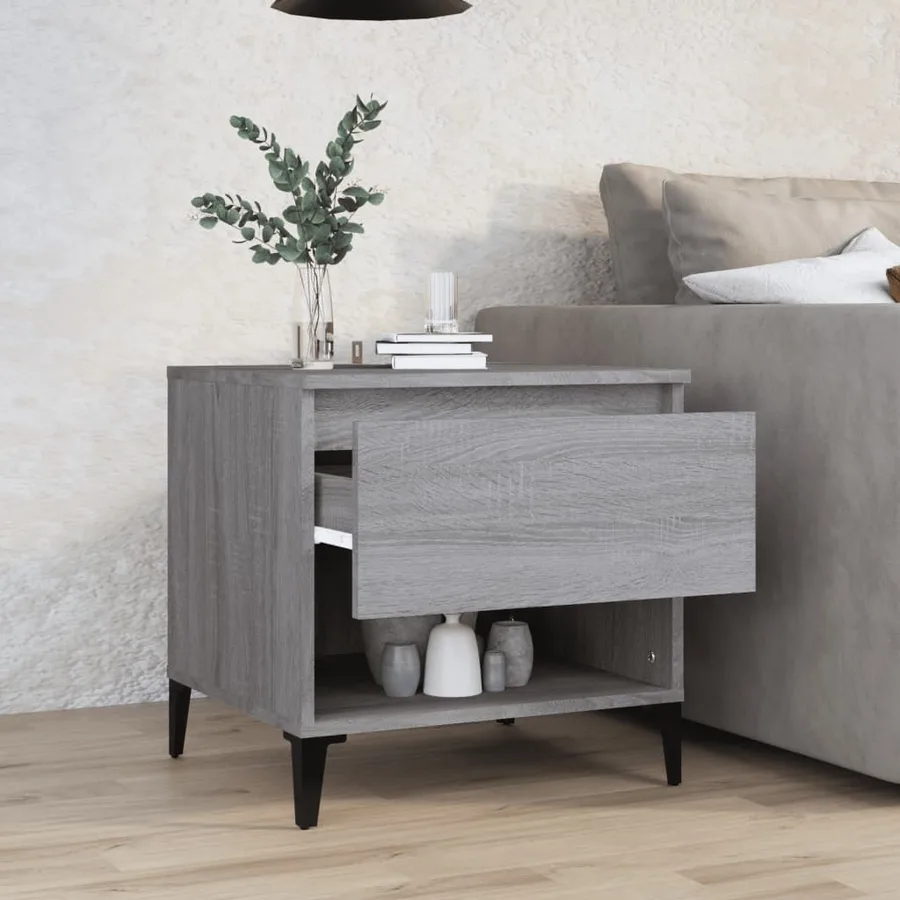 Table d'appoint Sonoma gris 50x46x50 cm Bois d'ingénierie - 3