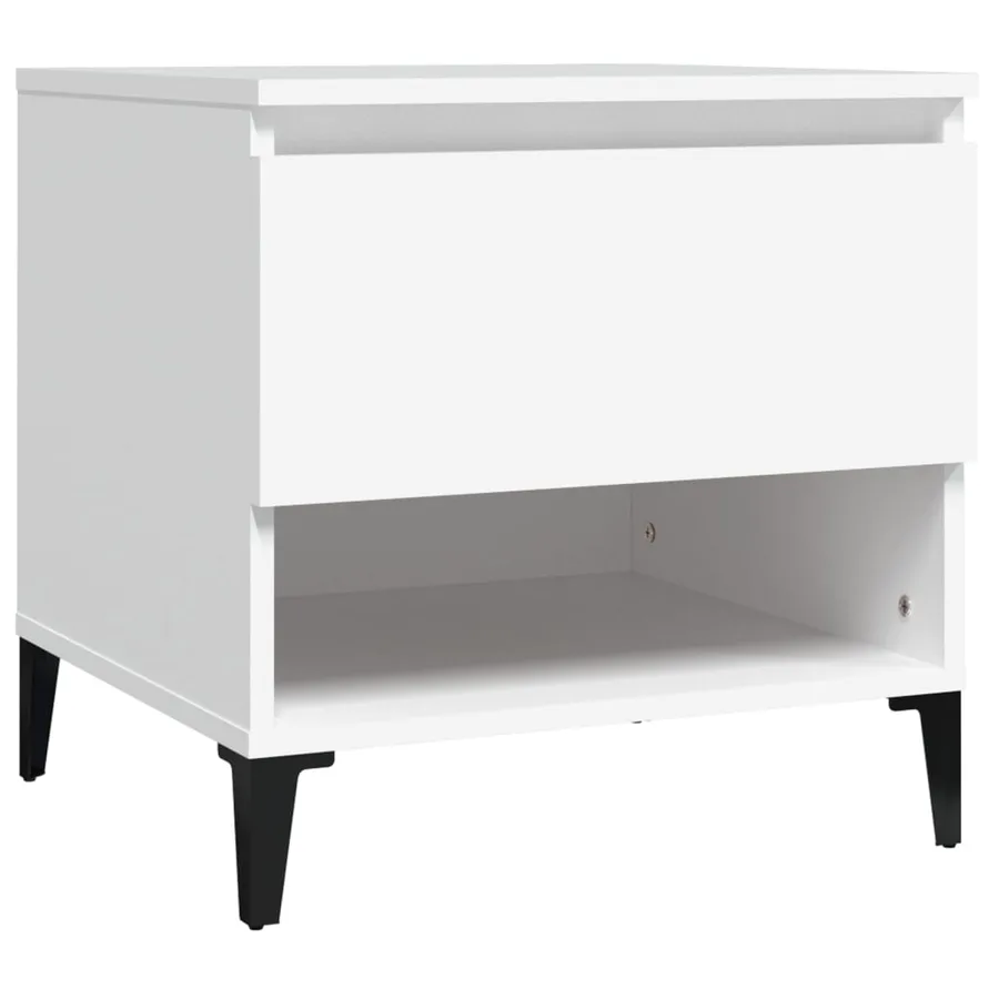 Table d'appoint Blanc 50x46x50 cm Bois d’ingénierie - 2