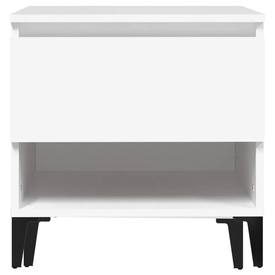 Table d'appoint Blanc 50x46x50 cm Bois d’ingénierie - 6