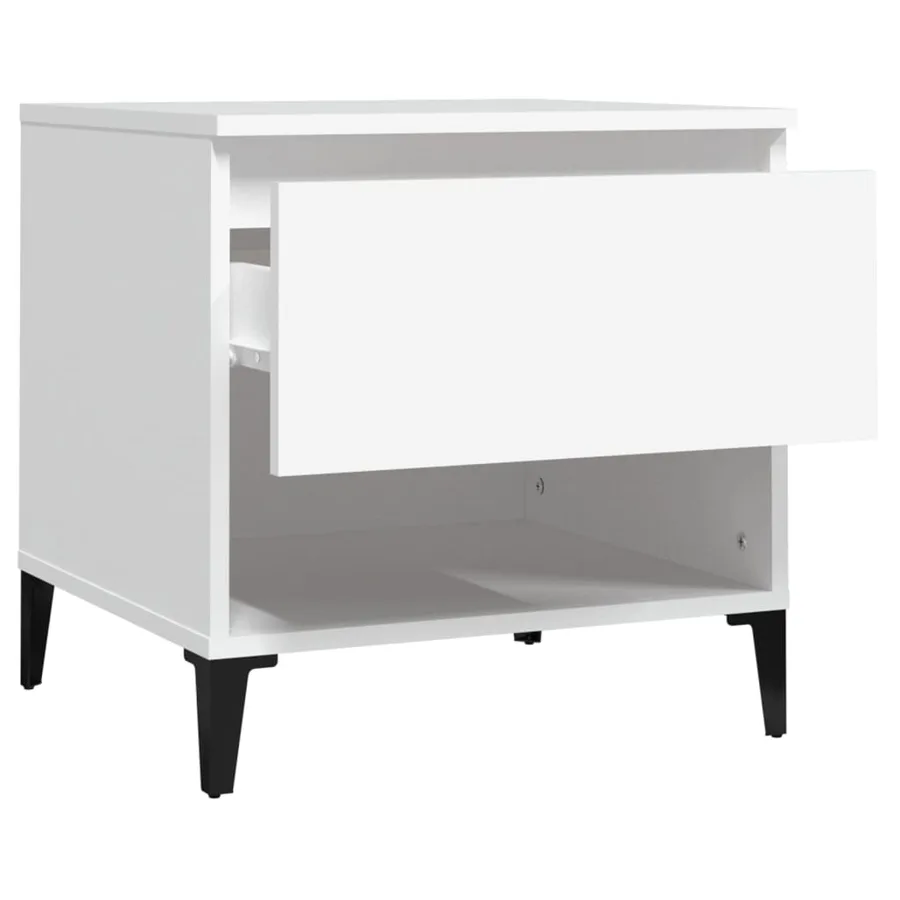 Table d'appoint Blanc 50x46x50 cm Bois d’ingénierie - 7