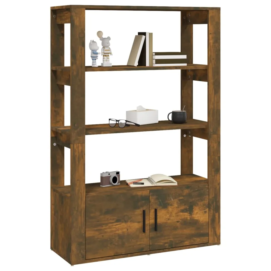 Buffet Chêne fumé 80x30x119,5 cm Bois d'ingénierie - 4