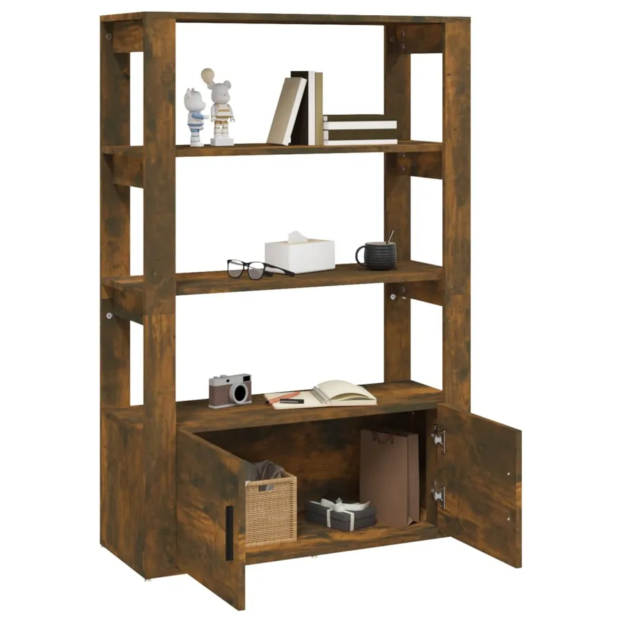 Buffet Chêne fumé 80x30x119,5 cm Bois d'ingénierie - 5