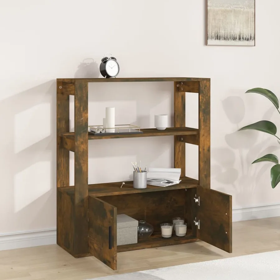 Buffet Chêne fumé 80x30x90 cm Bois d'ingénierie - 3