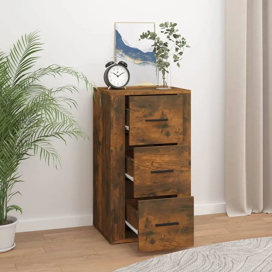 Buffet Chêne fumé 40x33x70 cm Bois d'ingénierie - 6
